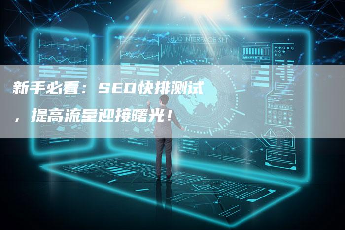 新手必看：SEO快排测试，提高流量迎接曙光！