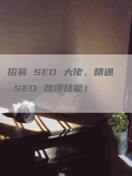 招募 SEO 大佬，精通 SEO 各项技能！-网站排名优化网