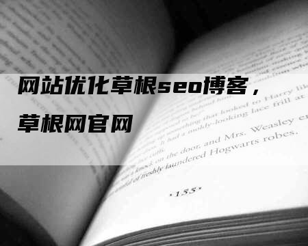 网站优化草根seo博客，草根网官网