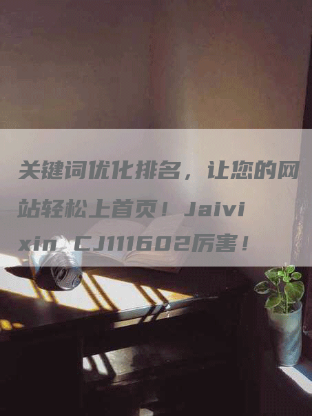 关键词优化排名，让您的网站轻松上首页！Jaivixin CJ111602厉害！