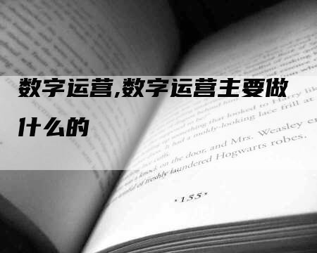 数字运营,数字运营主要做什么的-网站排名优化网