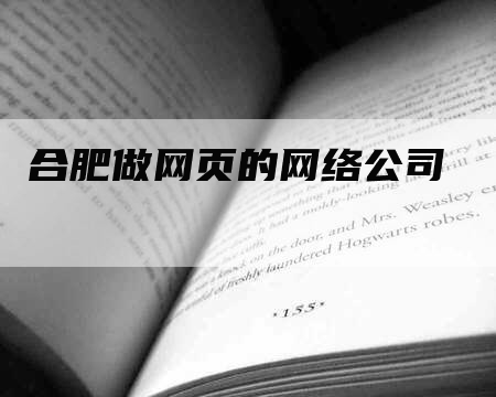 合肥做网页的网络公司-网站排名优化网