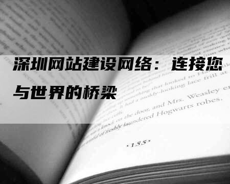 深圳网站建设网络：连接您与世界的桥梁-网站排名优化网