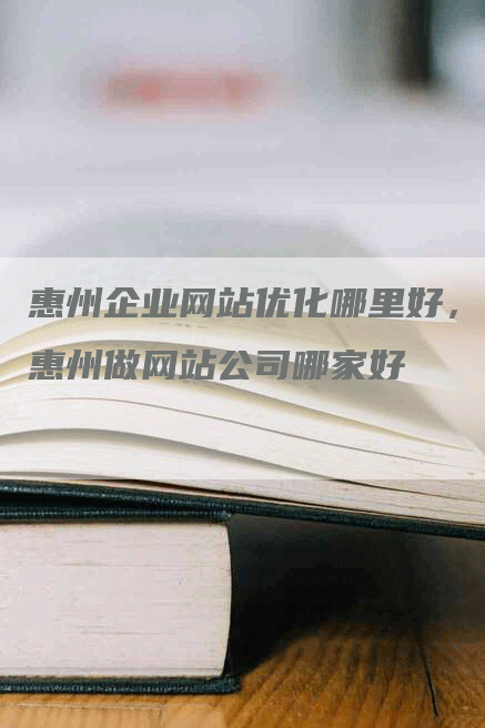 惠州企业网站优化哪里好，惠州做网站公司哪家好