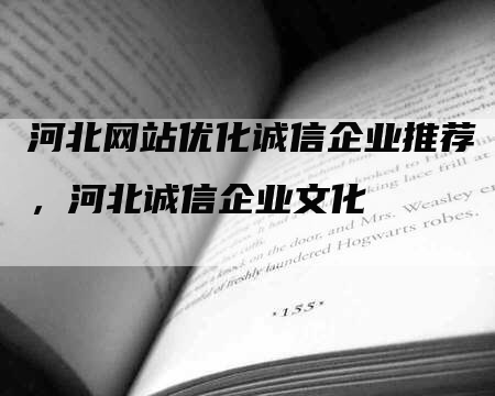 河北网站优化诚信企业推荐，河北诚信企业文化