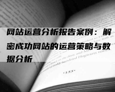 网站运营分析报告案例：解密成功网站的运营策略与数据分析-网站排名优化网