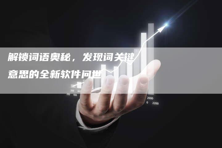 解锁词语奥秘，发现词关键意思的全新软件问世-网站排名优化网