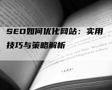 SEO如何优化网站：实用技巧与策略解析-网站排名优化网