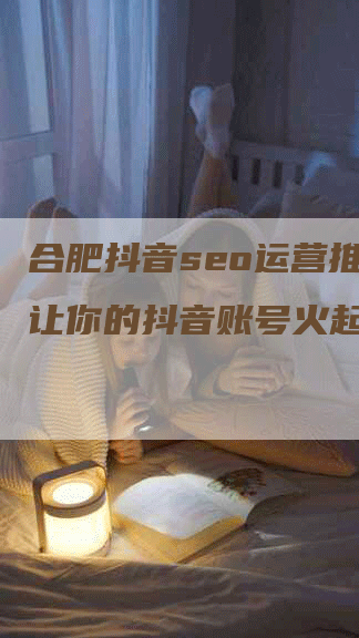 合肥抖音seo运营推广-让你的抖音账号火起来-网站排名优化网