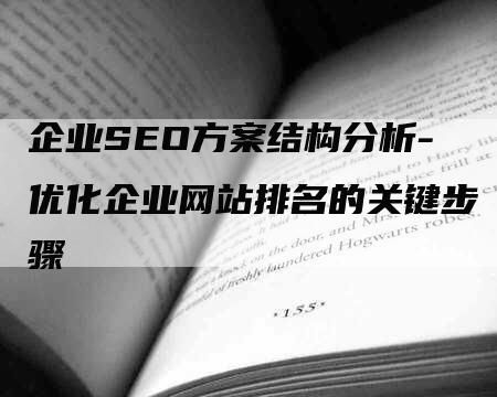 企业SEO方案结构分析-优化企业网站排名的关键步骤