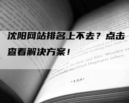 沈阳网站排名上不去？点击查看解决方案！-网站排名优化网