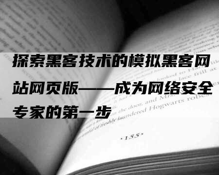 探索黑客技术的模拟黑客网站网页版——成为网络安全专家的第一步-网站排名优化网