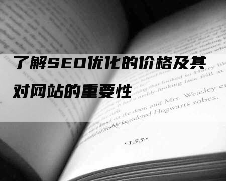 了解SEO优化的价格及其对网站的重要性-网站排名优化网