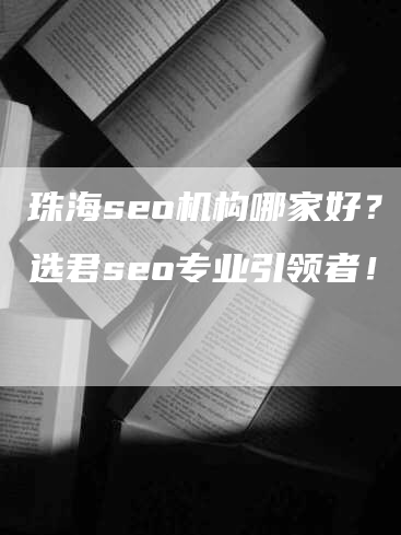 珠海seo机构哪家好？挑选君seo专业引领者！