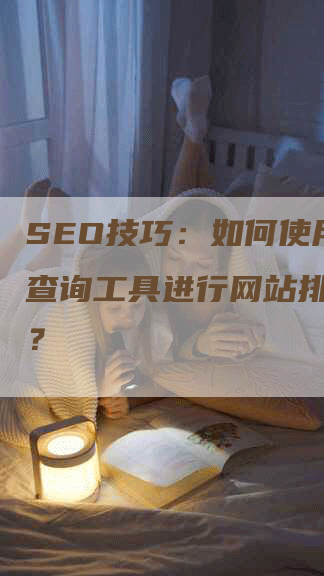 SEO技巧：如何使用网址查询工具进行网站排名分析？-网站排名优化网