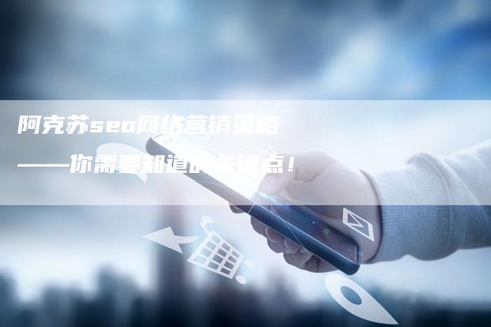 阿克苏seo网络营销策略——你需要知道的关键点！