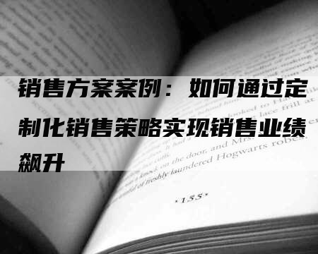 销售方案案例：如何通过定制化销售策略实现销售业绩飙升-网站排名优化网