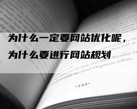 为什么一定要网站优化呢，为什么要进行网站规划