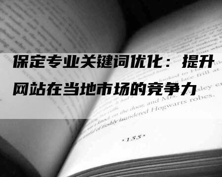 保定专业关键词优化：提升网站在当地市场的竞争力-网站排名优化网