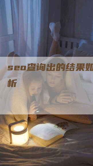 seo查询出的结果如何分析